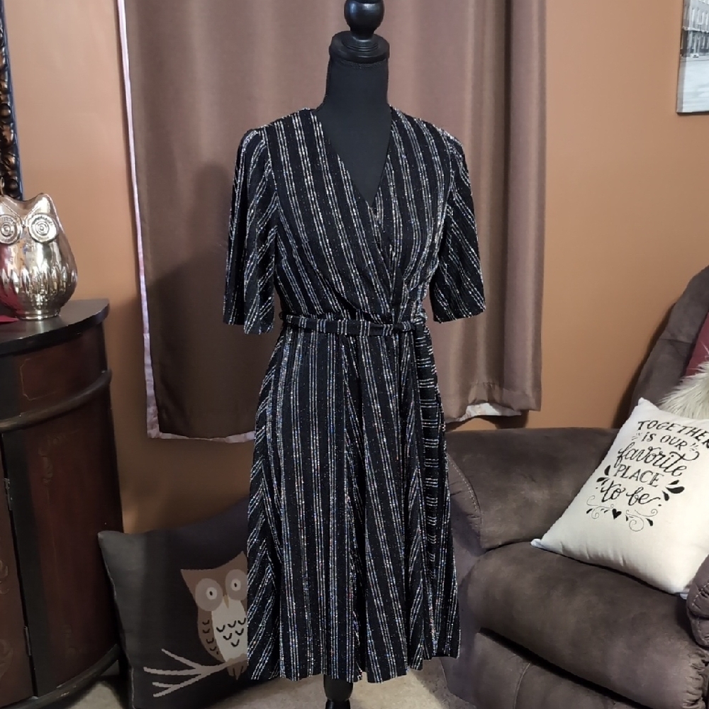 Metallic Lurex Striped Dress